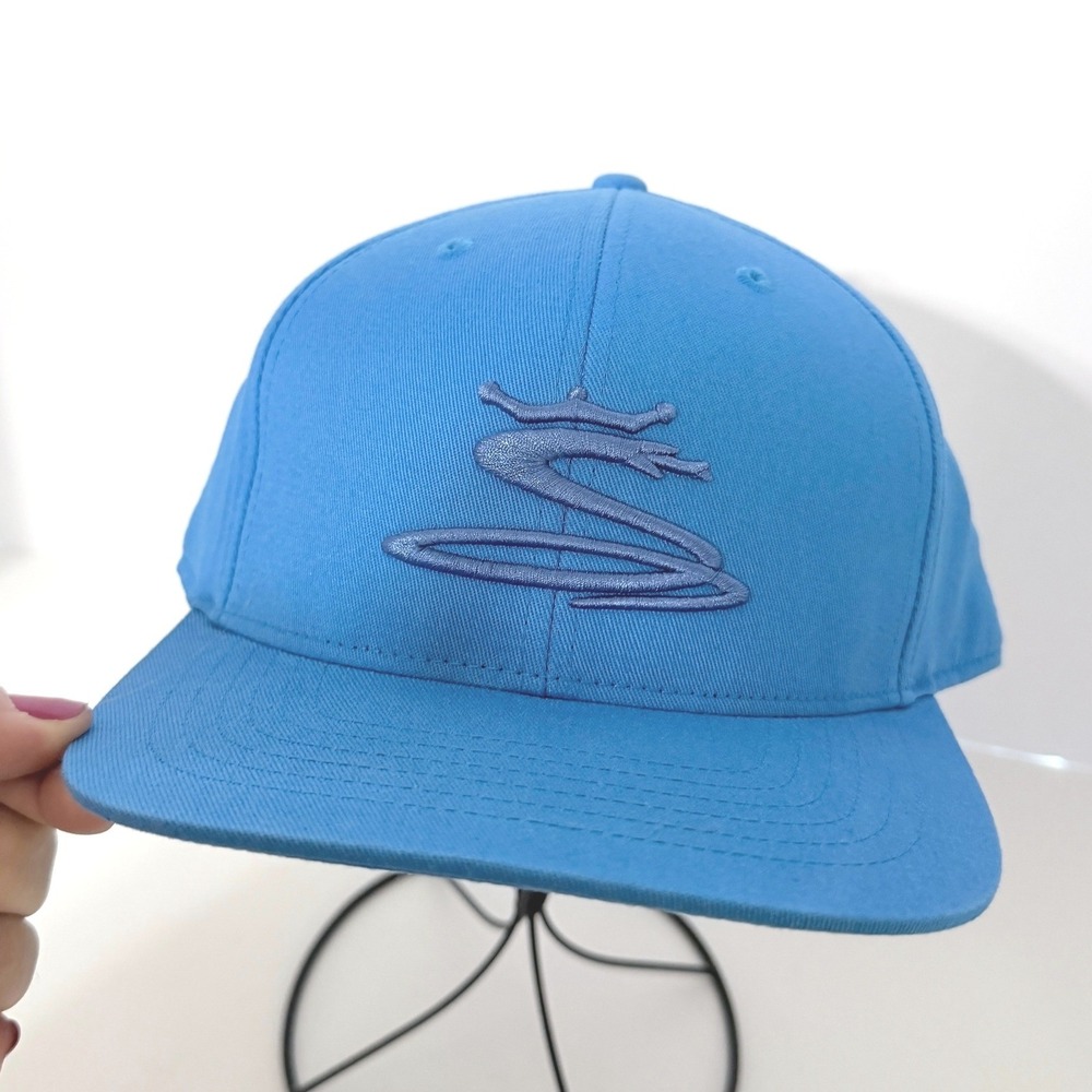 Cobra Golf Tour Exclusive Snapback Hat Blue Embroidered Logo Flat Brim Cap